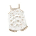 thumbnail image 2 of Bagilaanoe Newborn Baby Girl Knitted Rompers Floral Print Sleeveless Ruffle Bodysuits 3M 6M 12M 18M 24M Infant Casual One Piece Short Jumpsuit, 2 of 9