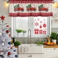 thumbnail image 5 of Red Christmas Truck Curtain Valances for Windows, Kitchen Valance Window Treatments Panel 2 Pack, Xmas Tree Snowflake Plaid Winter Rod Pocket Short Curtains for Bathroom Bedroom 60 x 18 Inch, 5 of 8