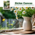 thumbnail image 3 of Framed Flowers Canvas Wall Art Daisies in Ceramic Pot on Rustic Wooden Windowsill Farmhouse Green Nature Background Painting for Living Room Bedroom Home Decor Ready to Hand 12x16in, 3 of 6