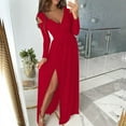 thumbnail image 1 of Robe Décolletée en V Profond pour Femmes, Manches Longues, Soirée Club, Nouvelle, 1 of 3