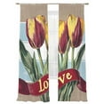 thumbnail image 6 of Luxury Tulip Floral Sheer Curtains for Living Room Bedroom Farmhouse Vintage Retro Botanical Sheer Curtains 96 Inch Long 2 Panels Set Light Filtering Curtain Window Treatments Drapes for Dining Room, 6 of 6