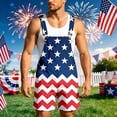 thumbnail image 2 of American Flag Overalls for Men Loose Fit Patriotic Bib Jumpsuit Shorts USA Print Casual Summer Festival Clothing for Independence Day Outdoor Activities, 2 of 4