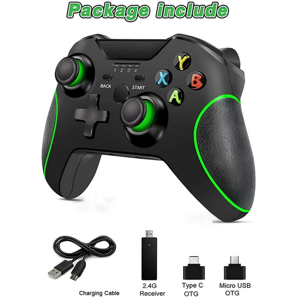 Glosario Murmullo elección Wireless Controller Enhanced Gamepad 2.4GHZ Game Controller for Xbox One/  One S/ One X/ One Elite/PC Windows 7/8/10 with Built-in Dual  Vibration（Black） - Walmart.com