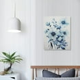 thumbnail image 4 of JEUXUS  Framed Blue Floral Wall Art Decor with Watercolor Flowers Botanical Deckled Edge Print for Home Decoration, White Frames, 4 of 5