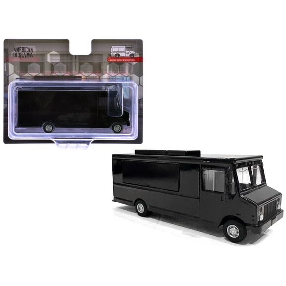 Food Truck Plain Black 1/64 Diecast Model by American Diorama