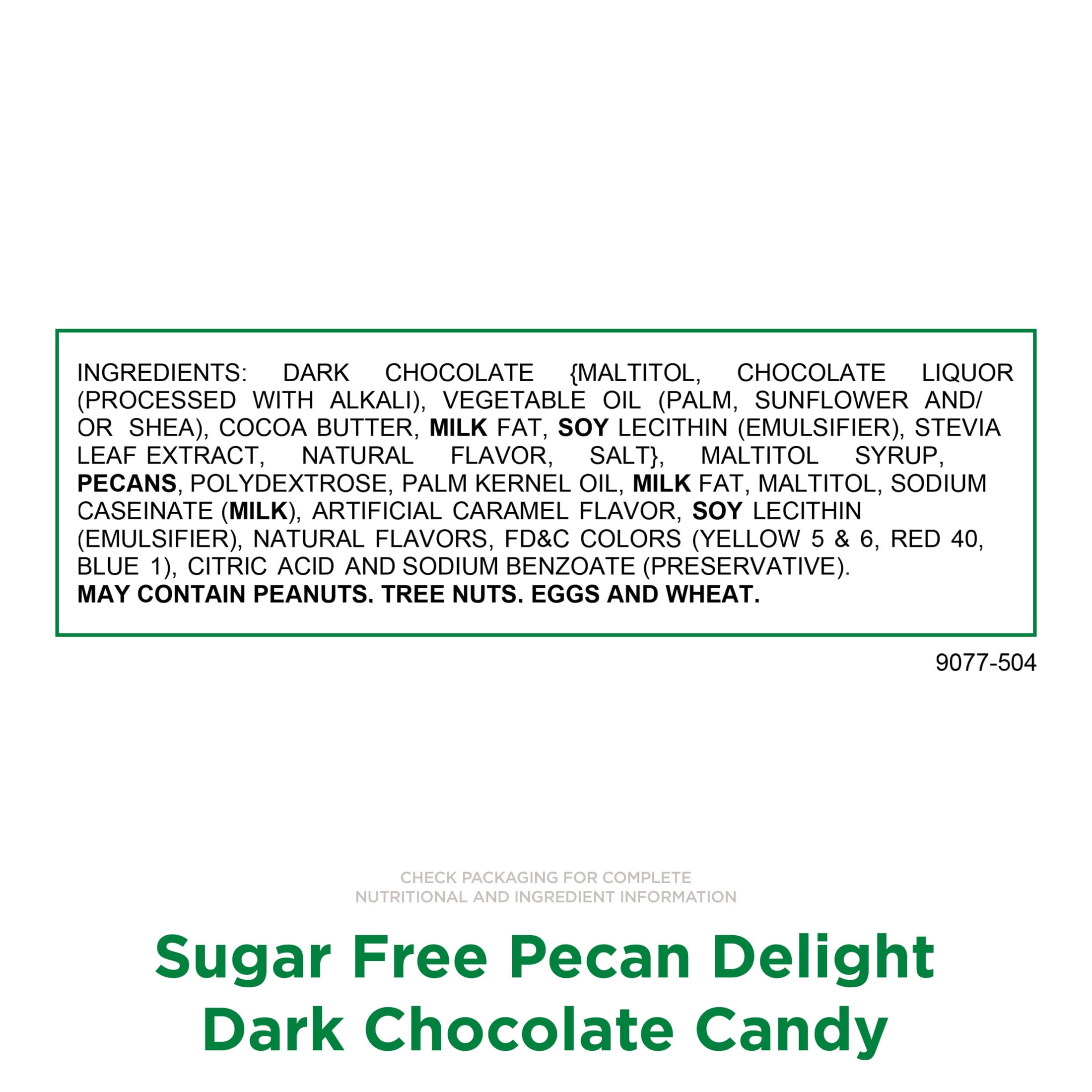 RUSSELL STOVER Sugar Free Dark Chocolate Pecan Delights Candy, 10 oz. bag (≈ 16 pieces)