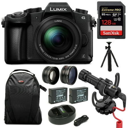 Panasonic LUMIX G85 Mirrorless Camera with 12-60mm Lens and 128GB SD