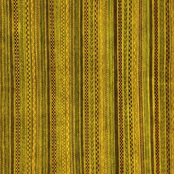 Ahgly Company Indoor Square Abstract Yellow Modern Area Rugs, 4' Square