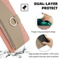 thumbnail image 3 of Wallet Phone Case for iPhone 16 Pro, Zipper Pocket and Card Slots Stand Feature Ring Holder Back Cover with Metal Crossbody Shoulder Strap Stylish Case for iPhone 16 Pro, Pink, 3 of 9
