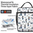 thumbnail image 2 of Police and Officer White Pattern Insulated Lunch Bag for Men Women,Waterproof Lunch Box for Work,Picnic or Travel,Thermal Insulation,10.63x9.06x3.54 Inches, 2 of 5