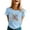 Blue, variant on Aayomet Workout Tops For Women Women's Summer Short Sleeve V Neck T Shirts Pocket Solid Loose Casual Tee Tops,Pink S