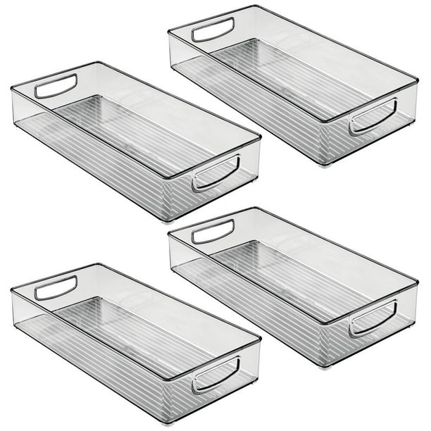 Mdesign Plastic Storage Bin With Handles For Office 16 Long 4 Pack Gray Com Mdesign Plastic Storage Bin With, Office Storage Bins