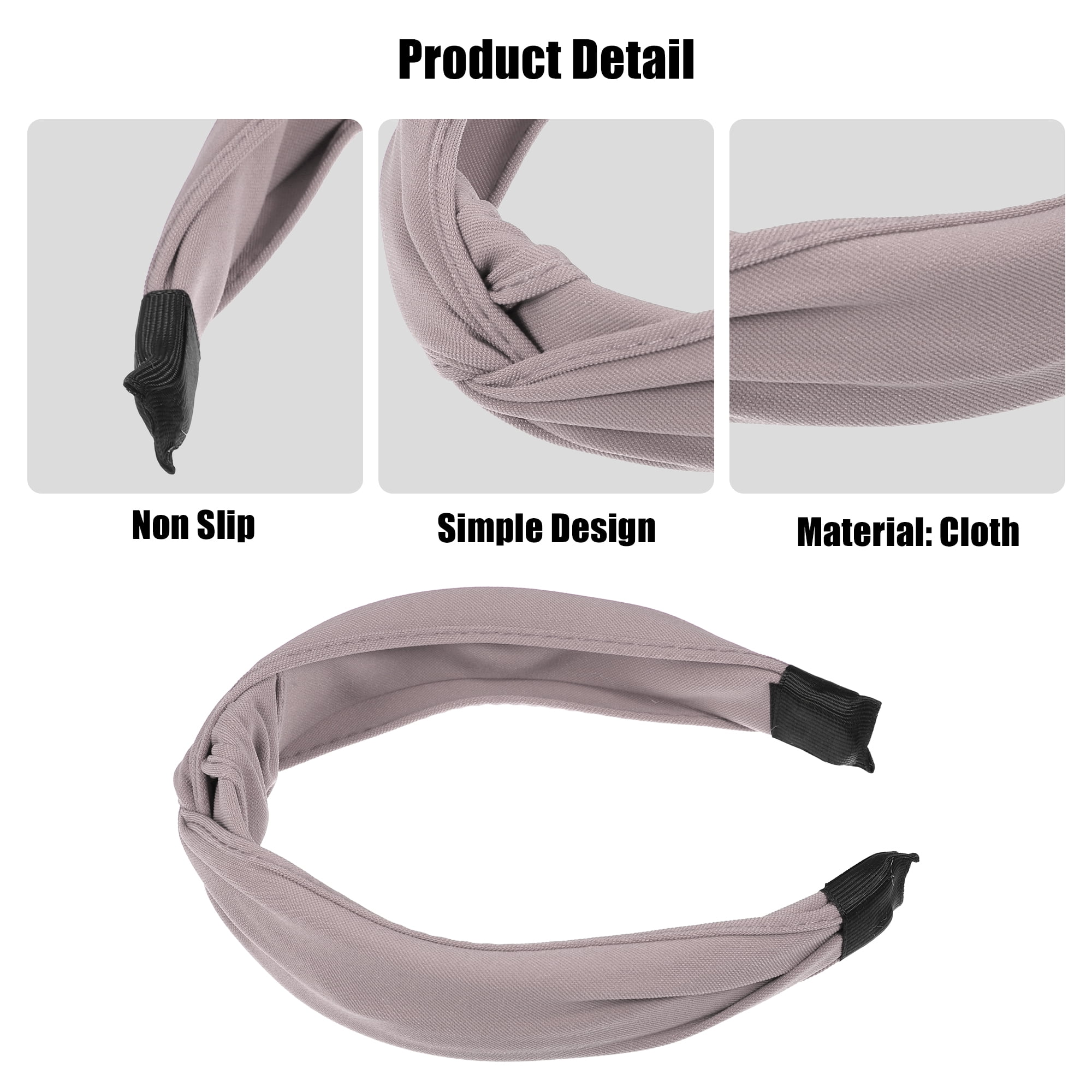 Unique Bargains Satin Knotted Headband Hairband for Women 1.2 Inch Wide Pink