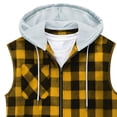 thumbnail image 3 of DAFPZW Men's Hooded Tank Tops Plaid Button Down Shirt Casual Sleeveless Hoodies Lightweight Tank Tops Beach Vacation Vest, 3 of 4