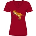 thumbnail image 3 of Inktastic Roaring T-Rex Women's V-Neck T-Shirt, 3 of 5