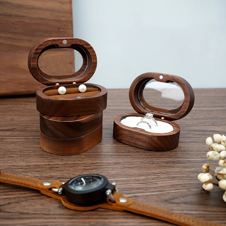 Oirlv Solid Wood Jewelry Tray for Showcase Display Retro Ring