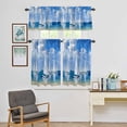 thumbnail image 5 of Kitchen Window Curtains Valance and Tier Set, Summer Ocean Sailing Boats Rod Pocket Tier Curtains and Valance 3 Piece Set, Blue Sky Oil Painting Art Window Treatment for Bedroom Living Room, 5 of 9