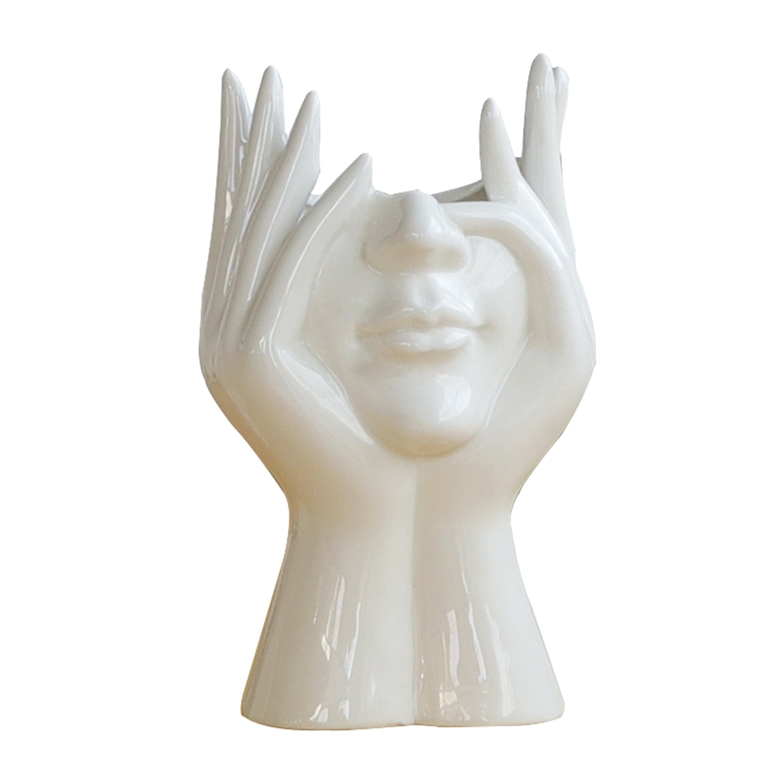 Modern Unique Ceramic Vase Human Face Design Flower Vase Statue Home Decor 
