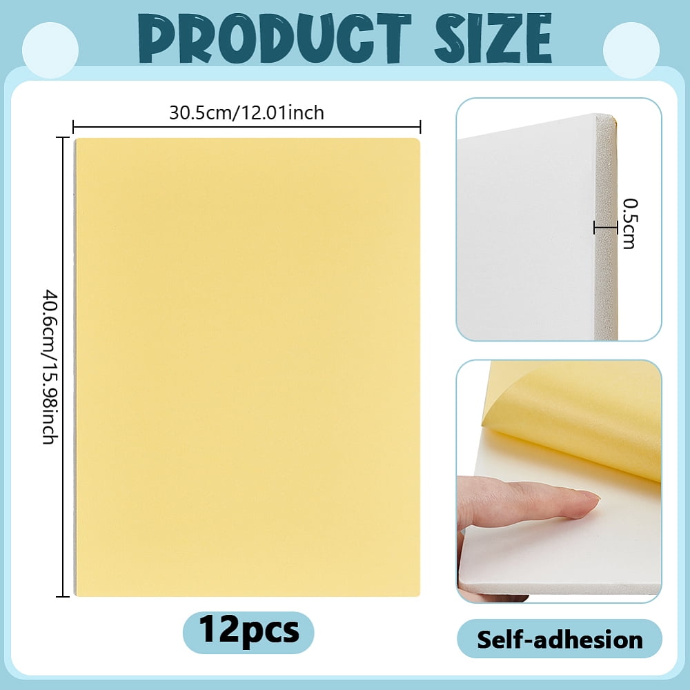 Self-adhesion Polystyrene Foam Board Rectangle White 406x305x5mm