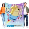thumbnail image 1 of Perros en el Espacio anti-pilling, suave, ligera, esponjosa y acogedora de lujo para hogar y cocina – Perfecta para niños y adultos,100X130cm, 1 of 6