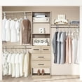 thumbnail image 2 of 8FT Closet System with Drawers, Wood Closet Organizer Built-In Bedroom Closet System With Doors, Wall Mounted Clothes Rack, 95.6Wx15.7Dx70.8H, 2 of 2