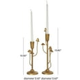 thumbnail image 3 of DecMode 2 Candle Gold Metal Abstract Mushroom Inspired Candle Holder, Set of 2, 3 of 11