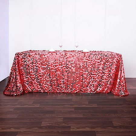 

BalsaCircle 90 x 156 Big Payette Sequin Tablecloth Red