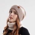thumbnail image 2 of HNMKIU Slouchy Knitted Winter Hat Scarf Sets For Men Women Cozy Warm Unisex Outdoor Travel Accessory Beige - One Size, 2 of 4
