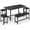 Black, variant on Expandable Dining Table Set for 4-8, 63" Extendable Kitchen Table with 2 Benches & 2 Stools, Modern Wood Top Metal Frame Dining Room Table Set, Space-Saving, Brown