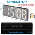 thumbnail image 2 of Reloj despertador digital, reloj espejo, reloj LED para dormitorio, reloj electrónico de escritorio con pantalla de temperatura, brillo ajustable, control de voz, 2 of 5