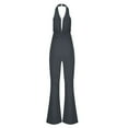 thumbnail image 5 of Ketyyh-chn99 Jumpsuits for Women Tummy Control Long Sleeve Bodysuit Jumpsuit Tops Casual Summer Dressy Romper Sleeveless Wide Leg Long Pants Outfits Black,L, 5 of 5