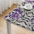 thumbnail image 4 of nygtbtfer Modern Abstract Flower Table Cloth,Fitted Tablecloths with Elastic Edge, Wipeable  Table Cover for Kitchen Wedding  Retro Black Purple Green Plant, 4 of 7