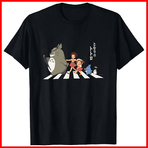 My Neighbor Totoro Walking Cartoon Fan Graphic Apparel Unisex T-shirt V18826, up to size 5XL