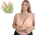 thumbnail image 4 of Fancifize 2 Pack Front Closure Bras for Women No Underwire Wireless Plus Size Lace Everyday Bra Seamless Comfort Full Coverage Bralettes Underwear, 4 of 5
