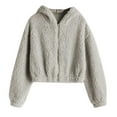 thumbnail image 1 of Babysbule Chandails à Capuchon pour Femmes Liquidation Mode Femmes Solide Fermeture Éclair Manches Longues Sweat à Capuche en Peluche, 1 of 5