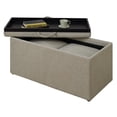 thumbnail image 4 of Designs4Comfort Sheridan Storage Bench with Two Ottomans in Beige Fabric, 4 of 5