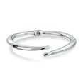 thumbnail image 1 of Simple Stackable Geometric Bypass Pointed Tip Bangle Bracelet for Women Teens .925 Sterling Silver Hinge Lightweight Shinny Polished, 1 of 6