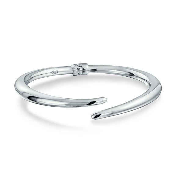 Bling Jewelry Womens Simple  Bypass Bangle Bracelet Sterling Silver Lightweight & Polished