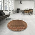 thumbnail image 3 of Ahgly Company Indoor Round Traditional Bronze Brown Southwestern Area Rugs, 3' Round, 3 of 6