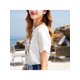 thumbnail image 3 of A Cute Patterned Orange Tabby Cat with a Smile Is Happily Holding a Milk Tea Drink, Featuring a Small Heart Print Design. This Vintage, Minimalist, Fresh, And Stylish Women's Casual Sports T-Shirt Ha, 3 of 7
