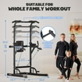 thumbnail image 3 of PROHIKER Folding Pull Up Station Power Tower for Home Gym, Height Adjustable Pull Up Bar Dip Station, Multifunctional Full Body Strength Training Fitness Equipment, Triangle Structure, 3 of 4