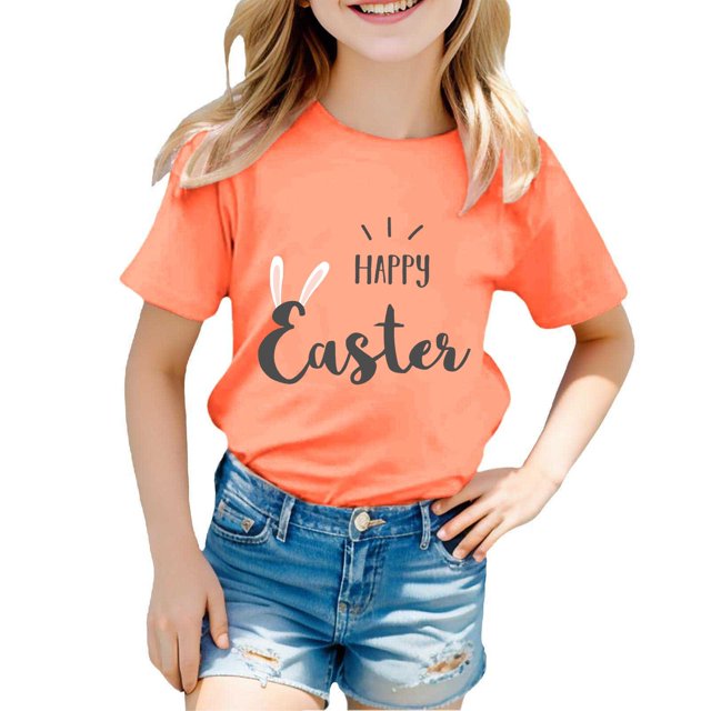 Icvfdpl T-Shirts Filles Rentrée Scolaire, Thème de Pâques T-Shirt Imprimé Confortable pour Garçons 3-4 Ans