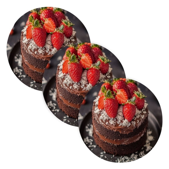 BZSMCE Mats for Pots,Pans Place Chocolate Cake Simple Style Pattern Pot Mats