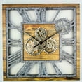thumbnail image 5 of THE GEARS CLOCK Wall Clock with Real Moving Gears AM-LI_ 24 in Square Wood-Stone, 5 of 9