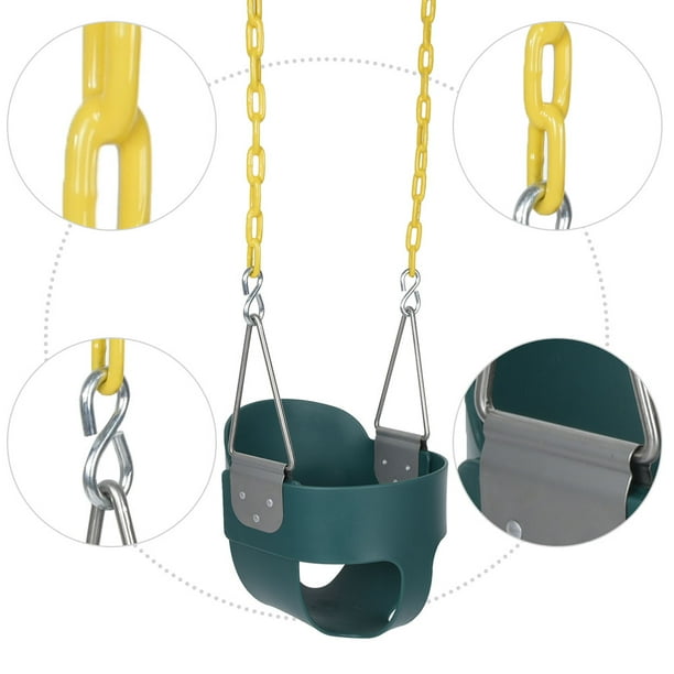 EBTOOLS High Back Full Bucket Swing Seat for Toddler Kids Playground