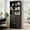 Black, variant on Walsunny Bookshelf with Doors and Drawer, Storage Bookcase with 3 Open Shelves and Cabinet 71" Tall Floor Standing Bookshelf for Living Room Home Office Black