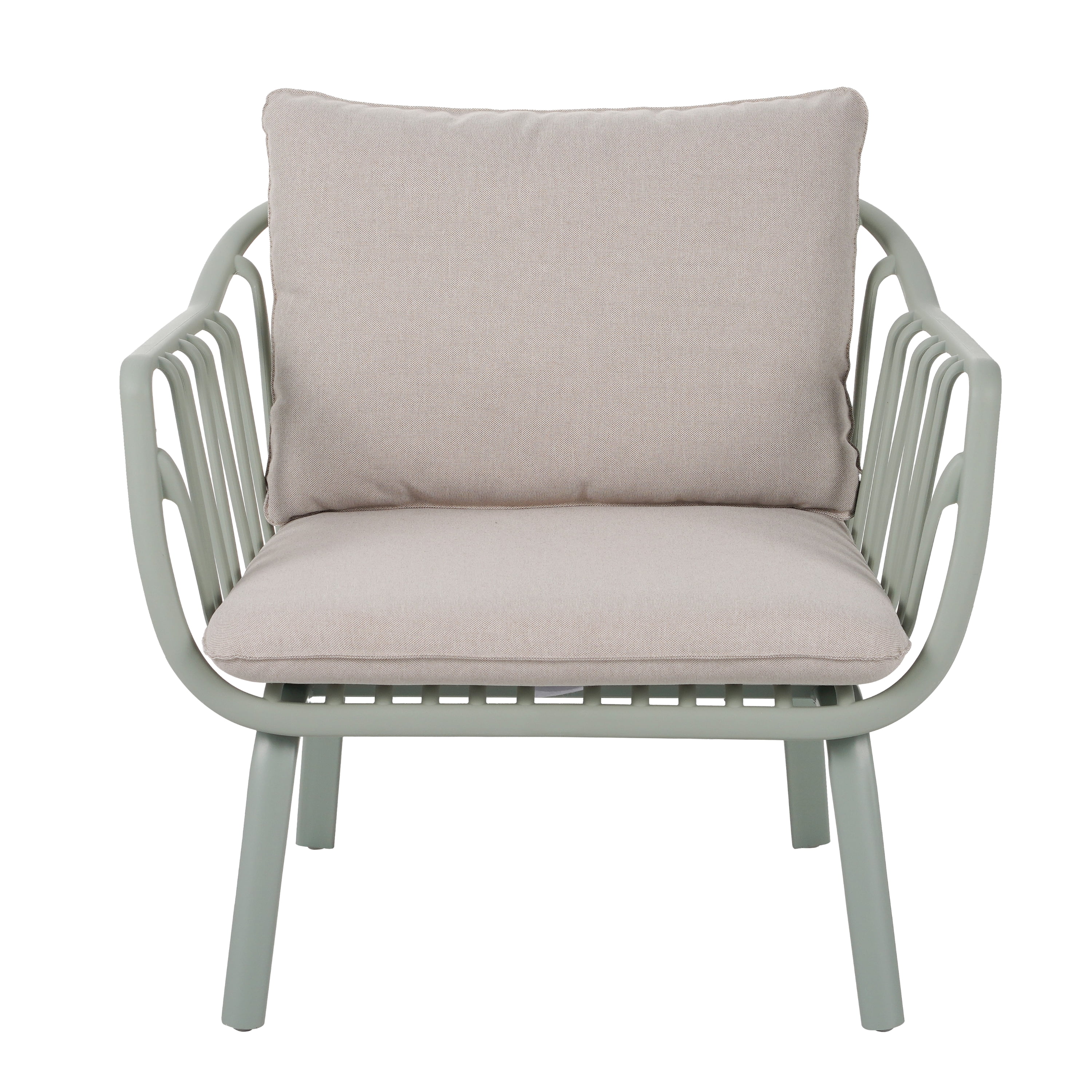 Outdoor PP Frame Patio Club Chairs Set of 2 for Garden, Green