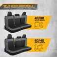 thumbnail image 4 of Cat Flexfit Rear Bench Seat Cover for Car Truck SUV, Durable Canvas Mesh Design, 60/40 Split Bench Auto Protector, Charcoal & Black, 4 of 9
