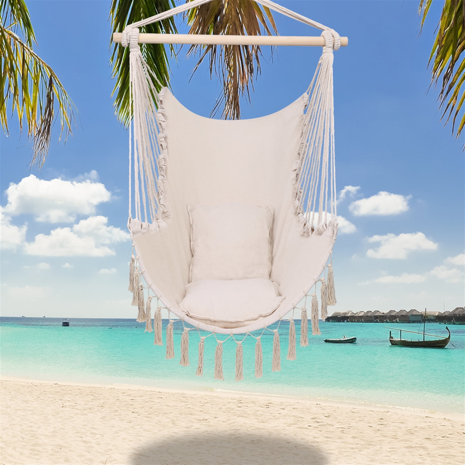 Outdoor Hanging Hammock Rope Chair Porch Hammock Chair Swing Seating