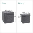 thumbnail image 3 of SONGMICS 15" Storage Ottoman Bench Cube Footrest, Folding, Dark Gray, 3 of 8